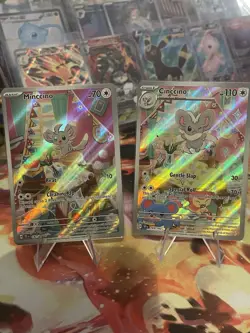 Minccino 182/162 & Cinccino 183/162 Temporal Forces IR Set Pokemon TCG NM - Image 1