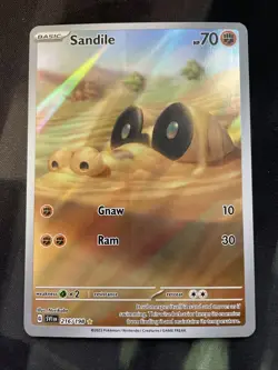 Sandile 216/198 Pokemon Scarlet & Violet Base Set Holo Illustration Rare NM - Image 1