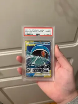 2018 POKEMON JPN SUN & MOON TAG BOLT #019 MAGIKARP & WAILORD GX PSA 10 - Image 1
