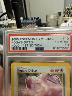 2000 POKEMON GYM CHALLENGE HOLO 1ST EDITION #10 KOGA'S DITTO PSA 10 - Image 3