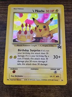Pokemon Trading Card Game Birthday Pikachu Promo Card 24/25 (LP) - Image 1