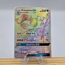 Primarina Gx 149/145 Sun & Moon Base Full Art Secret Rainbow Rare Pokemon Card - Image 1