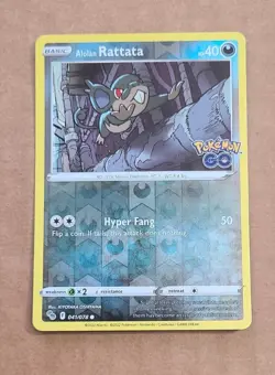 Pokemon TCG- Alolan Rattata 041/078- Pokemon GO- Reverse Holo Rare Card - Image 1