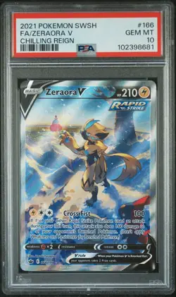 ZERAORA V 166/198 | PSA 10 | Chilling Reign Full Art Graded Pokemon Card - Image 1
