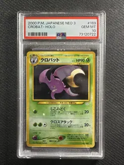 Pokemon Card PSA 10 Gem Mint Crobat Neo 3 Revelation Japanese 2000 Holo #169 - Image 1
