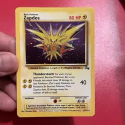 Zapdos 15/62 Holo - Rare 1999 WOTC Fossil Set Pokemon TCG Card - Near Mint (NM) - Image 1