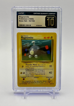 CGC 10 PRISTINE Magnemite 52/102 1999 Base Set Unlimited Pokemon - Image 1
