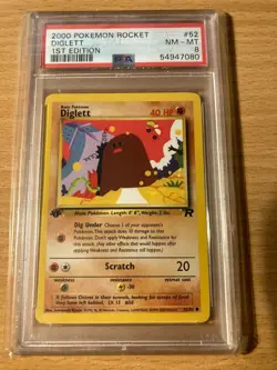 PSA 8 diglett 1st edition 2000 rocket Pokemon - Image 1