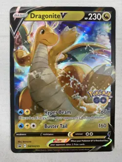Dragonite V SWSH235 Pokemon Go Black Star Promo Holo NM - Image 1