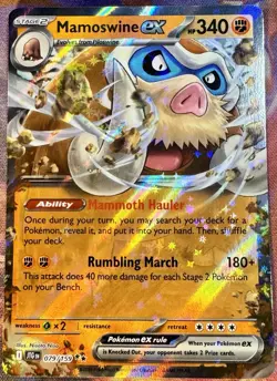 Pokemon Mamoswine ex 079/159 HOLO Double Rare JTG EN JOURNEY TOGETHER 2025 MINT - Image 1