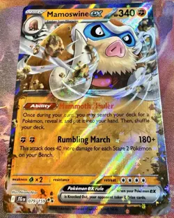 Pokemon Mamoswine ex 079/159 HOLO Double Rare JTG EN JOURNEY TOGETHER 2025 MINT - Image 2