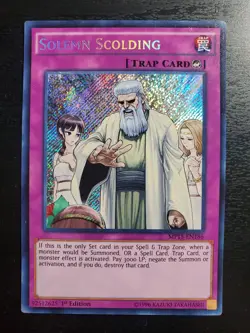 Yu-Gi-Oh! Solemn Scolding MP15-EN186 Secret Rare 1st Edition NM - Image 1