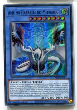 Yu-Gi-Oh! Ame no Habakiri no Mitsurugi Super Rare ALIN-DE092 - Image 1