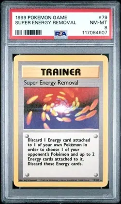 Super Energy Removal PSA 8 NM-Mint Base Set Pokemon Card Game WOTC TCG - Image 1