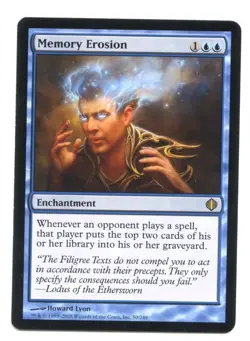 Memory Erosion Enchantment Card - Rare MP Condition - Shards of Alara-aauu - Image 1