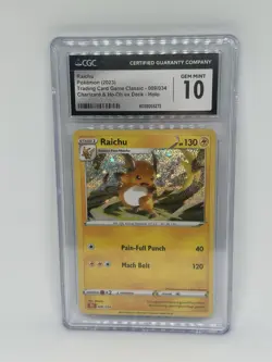 CGC GEM MINT 10 Raichu 009/034 Pokemon Trading Card Game Classic - CLC English - Image 1