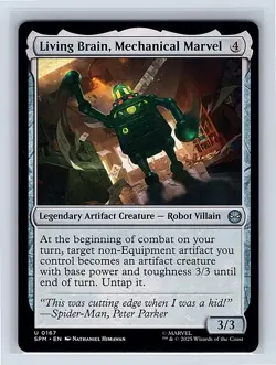 Living Brain, Mechanical Marvel #167 Regular Uncommon MTG 25 Marvel's Spider-Man - Image 1
