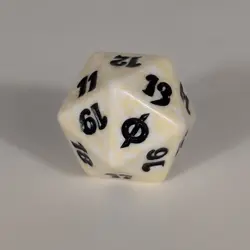 Magic: The Gathering MTG Spindown Die D20 - White Black - New Phyrexia NPH - Image 1