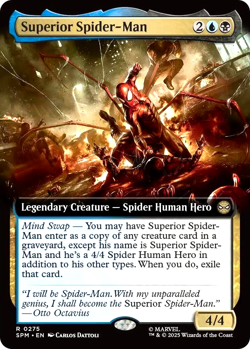 MTG Superior Spider-Man 275 Rare Foil Extended Art Marvel Spider-Man - Image 1