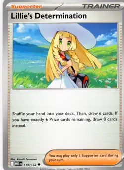 4x Lillie's Determination 119/132 Pokemon TCG: Mega Evolution TCG Playset - Image 1