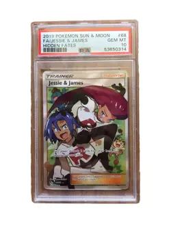Jessie and James 2019 Pokemon Sun Moon FULL ART Hidden Fates PSA 10 - Image 1