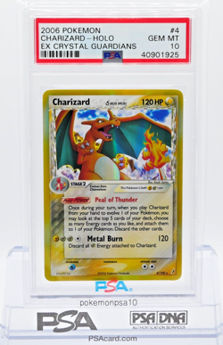 PSA 10 CHARIZARD HOLO #4 POKEMON 2006 EX CRYSTAL GUARDIANS GEM MINT - Image 1