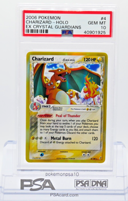 PSA 10 CHARIZARD HOLO #4 POKEMON 2006 EX CRYSTAL GUARDIANS GEM MINT - Image 2