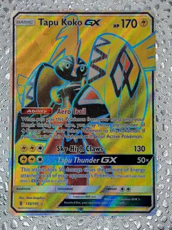Pokemon TCG Tapu Koko GX Sun & Moon: Guardians Rising 135/145 Holo Full Art - Image 1