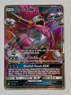 Pokemon Sun & Moon Team Up Ultra Rare Holo Hoopa GX #96/181 - Image 1