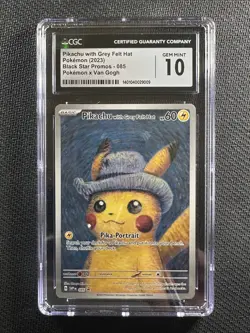 Pokemon Card CGC 10 Gem Mint Pikachu With Grey Felt Hat Van Gogh 2023 SVP 085 - Image 1