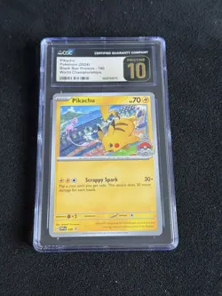 2024 Pokemon SV Black Star Promo World Championship Pikachu #190 CGC 10 PRISTINE - Image 1
