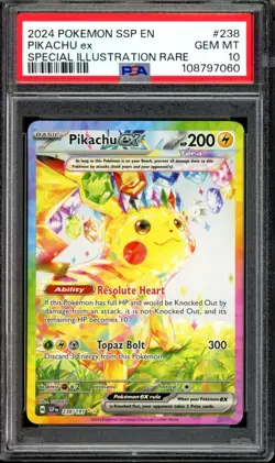 PSA 10 GEM MINT Pikachu EX 238/191 Special Illustration Rare SIR Surging Sparks - Image 1
