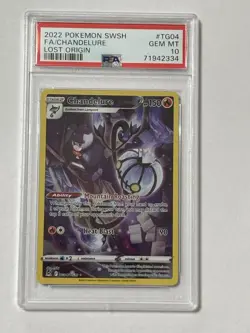 2022 Pokemon Lost Origin SWSH Chandelure #TG04 gEM MINT PSA 10 - Image 1