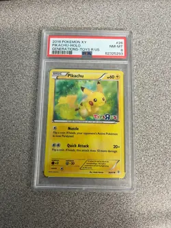 2016 Pokemon Pikachu 26/83 XY Generations Holo STAMPED Toys R Us Promo PSA 8 - Image 1