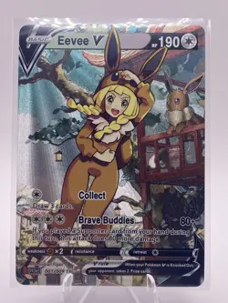 Pokemon Cards Lillie Eevee Cosplay CUSTOM Holofoil Textured Prismatic Evolutions - Image 1