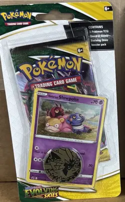 Pokemon TCG Evolving Skies Checklane Blister Pack with SLOWPOKE Promo SEALED - Image 1