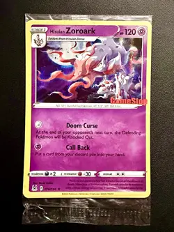 Pokemon Promo Hisuian Zoroark GameStop Exclusive - Stamped - Sealed Holo Card - Image 1