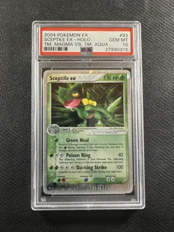 Pokemon Card PSA 10 Gem Mint Sceptile Ex Team Magma Vs Team Aqua POP 38 93/95 - Image 1