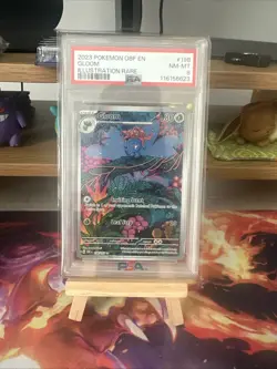 PSA 8 NM-MT Gloom 198/197 Sv03: Obsidian Flames IR HOLO Pokemon Card - Image 1
