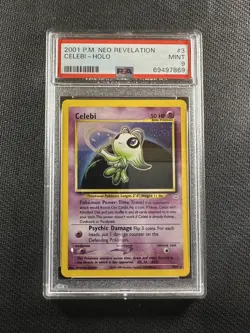 Pokemon Card PSA 9 Mint Celebi Neo Revelation Unlimited 2001 Holo 3/64 - Image 1