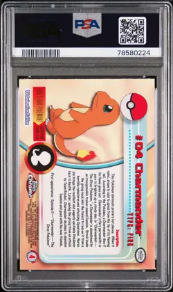 2000 TOPPS CHROME POKEMON T.V. #4 CHARMANDER PSA 9 - Image 2