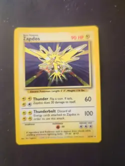 Zapdos 16/102 Holo Rare Pokemon 1999 Unlimited Base Set LP/MP - Image 1