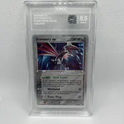 POKEMON EX POWER KEEPERS SKARMORY EX #98 ULTRA RARE HOLO TAG 8.5 MINT - Image 1