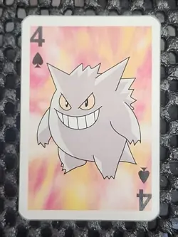 Gengar Pokemon 1999 Mini Deck Playing Cards 2.5x1.75in Four Of Spades Red - Image 1