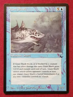 Magic The Gathering THE DARK GIANT SHARK blue card MTG - Image 1