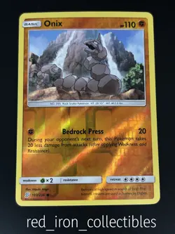 Onix 103/236 Reverse Holo Common Unified Minds Sun & Moon Pokemon Card 2019 - Image 1