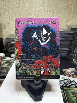 PRESALE SAVAGE BEATING (BORDERLESS) Marvel's Spider-man: Marvel Universe MTG 🔥 - Image 1