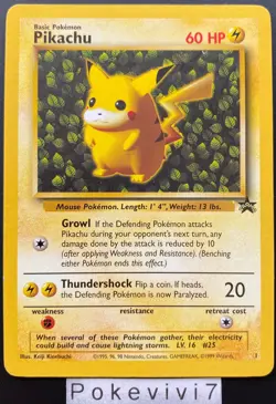 Carte Pokemon PIKACHU 1 BLACK STAR PROMO Wizards ENGLISH OCCASION - Image 1