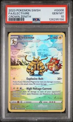 2023 Pokemon Crown Zenith Electivire Galarian Gallery GG08 PSA 10 - Image 1