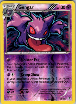 Pokemon 2016 XY Generations Gengar #35/83 Reverse Holo Rare LP - Image 1
